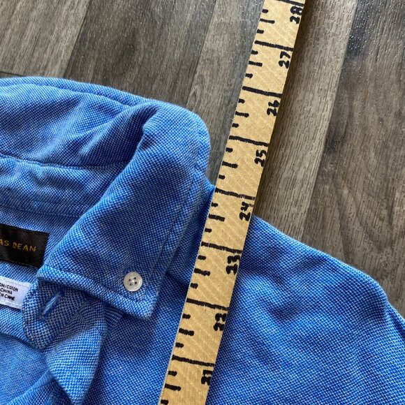 Thomas Dean Men's Blue Cotton Button Down Shirt Size Large - Picture 5 of 5